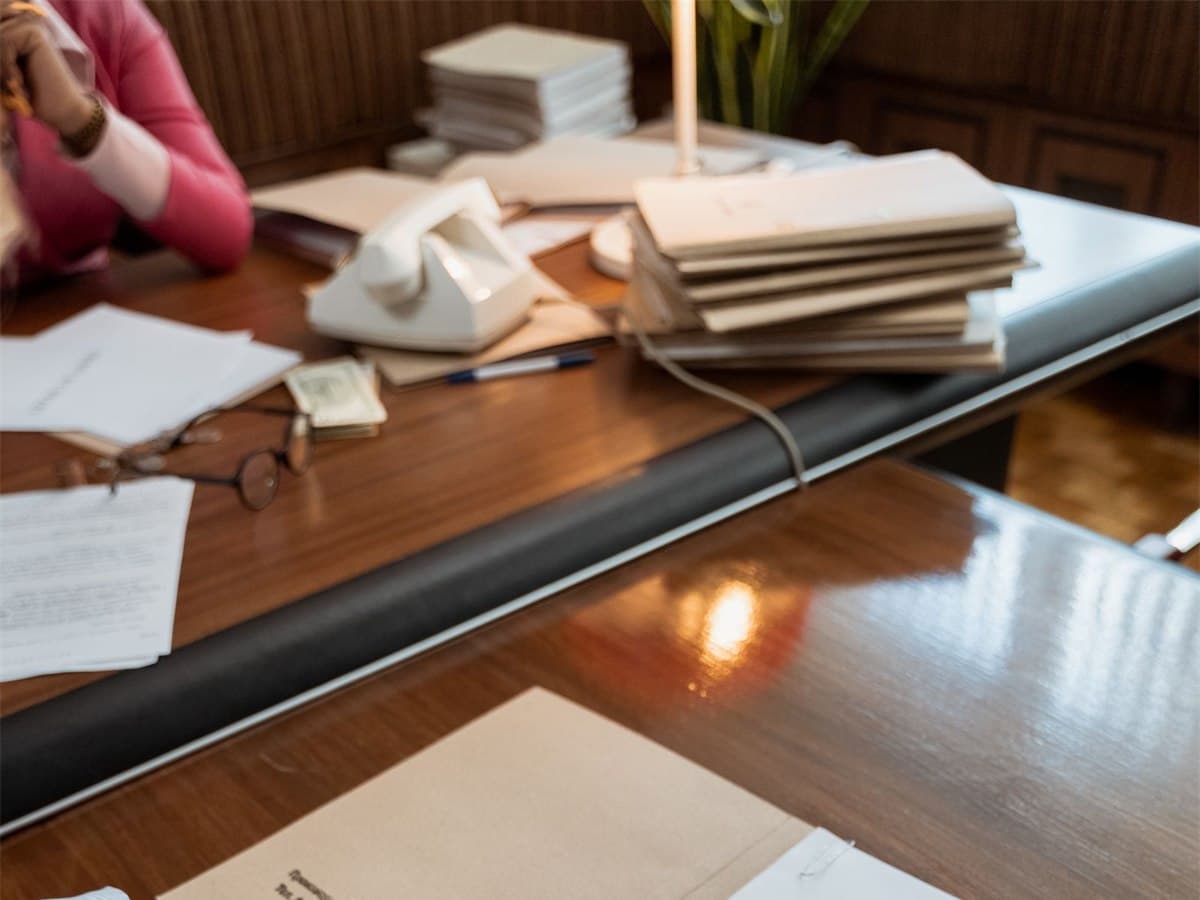 Export documentation and shipping paperwork under review at a desk